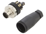 Conector TE Connectivity M12 8 pini drept IP67 30V 2A pe cablu