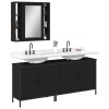 Gossi set dulapuri de baie, 3 piese, negru, lemn prelucrat