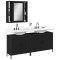Gossi set dulapuri de baie, 3 piese, negru, lemn prelucrat