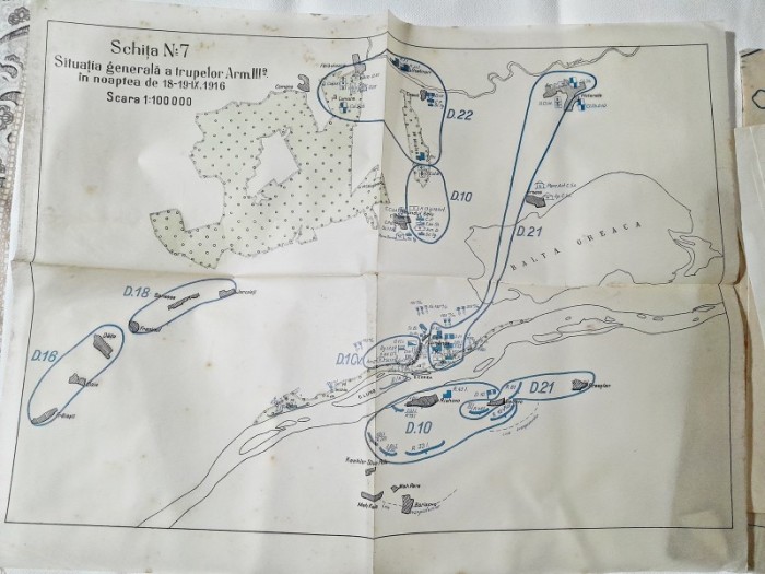 Harta. Schita nr.7, 1916, primul razboi mondial, detalii in descriere