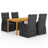 Gossi set de masa pentru gradina, 5 piese, negru