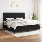 Cumpara ieftin Gossi pat box spring cu saltea, negru, 200x200 cm, textil