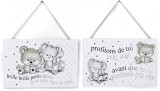 Set de 2 decoratiuni pentru camera copilului KONTARBOOR, lemn, alb/gri/negru, 20 x 30 x 0,3 cm