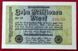 Germania 10 Milioane Mark 1923, Bancnota UNC, Ne Circulationata, Unifata, Colectie Numismatica