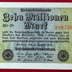 Germania 10 millionen 10.000.000 Mark 1923 unifata UNC necirculata **