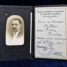 CORPUL CONTABILILOR AUTORIZATI SI EXPERTILOR CONTABILI -, SECTIUNEA BRAILA - CARTE DE IDENTITATE , ELIBERAT LA 22 FEBRUARIE 1927