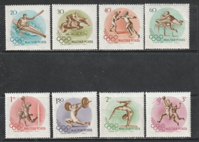 Ungaria 1956 - Jocurile Olimpice Melbourne 8v MNH foto