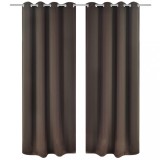 VidaXL Draperii opace cu ocheți metalici, 2 buc, 135 x 175 cm, maro