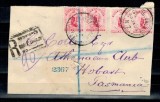 New Zealand 1904 - Plic recomandat expediat in Tasmania