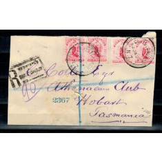 New Zealand 1904 - Plic recomandat expediat in Tasmania