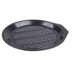 Cumpara ieftin Tigaie cu fund perforat pentru gratar BBQ, 36 x 33 x 2 cm, metal emailat, negru