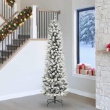 VidaXL Brad de Crăciun artificial cu 300 LED Verde și alb 240 cm 3396132