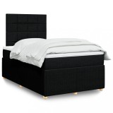 Gossi pat box spring cu saltea, negru, 120x200 cm, textil