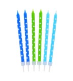 Set 24 lumanari tort Buline albastru verde