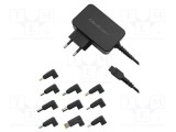 Alimentator universal QOLTEC pulsatoriu 19VDC plug-in