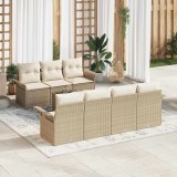 VidaXL Set de canapele pentru grădină 8 pcs Bej, crem 55 x 55 x 37 cm
