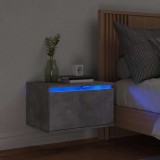 Cumpara ieftin Noptieră montată pe perete cu lumini LED, gri beton