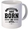 Cana alba personalizata &quot; Legends are born in April&quot;, INOVATIX&reg;. 330ml, Oem