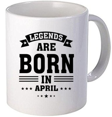 Cana alba personalizata &amp;quot; Legends are born in April&amp;quot;, INOVATIX&amp;reg;. 330ml foto