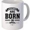 Cana alba personalizata &quot; Legends are born in April&quot;, INOVATIX&reg;. 330ml