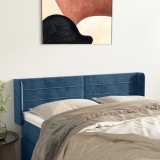 VidaXL Tăblie pat cu aripioare albastru &icirc;nchis 147x16x78/88 cm catifea 3118960