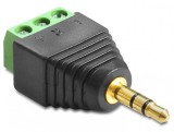Adaptor jack Stereo Tata 3.5 mm la Bloc Terminal 3 pini, Delock 65419