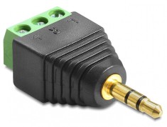 Adaptor jack Stereo Tata 3.5 mm la Bloc Terminal 3 pini, Delock 65419
