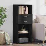 Gossi dulap inalt, negru, 50x42,5x124 cm, lemn prelucrat