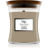 Woodwick Cashmere lum&acirc;nare parfumată cu fitil din lemn 275 g