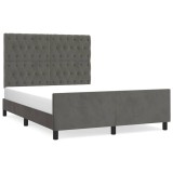 Cumpara ieftin Cadru de pat fara saltea, gri inchis, 140x200 cm, catifea