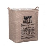 Cos de rufe din material textil, manere practice si inchidere cu tesatura, 60 L, 40 x 30 x 50 cm