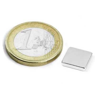 Magnet neodim bloc, 12x12x2 mm, putere 1,2 kg, N38 foto