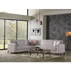 Coltar Kayra 310x90x250 cm Lada Depozitare Tapitat Catifea Nuanta Bej