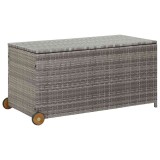 Cumpara ieftin Lada depozitare gradina, gri deschis, 120x65x61 cm, poliratan