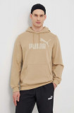 Puma bluză bărbați, culoarea bej, cu glugă, imprimeu 586687