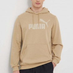 Puma bluză bărbați, culoarea bej, cu glugă, imprimeu 586687