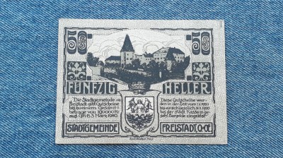50 Heller 1920 Austria / notgeld Freistadt foto