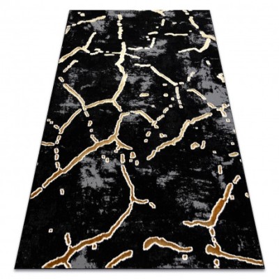 Covor ALLURE 1967 Marmură - Structural, elegant, glamour negru / aur , 180x270 cm foto