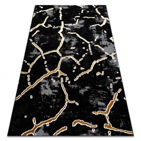 Covor ALLURE 1967 Marmură - Structural, elegant, glamour negru / aur , 180x270 cm
