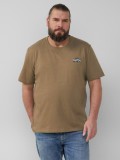 s.Oliver Big Sizes Tricou barbati big sizes cu imprimeu cu logo Ford, decolteu la baza gatului, Maro, 6XL