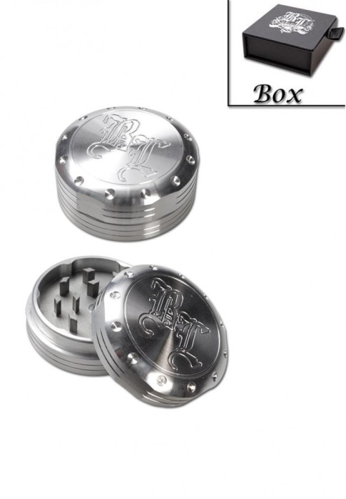 Grinder metalic Black Leaf Deep Engrave, 2 parti, O53mm