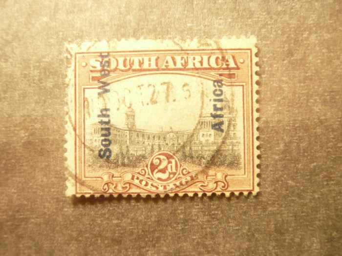 Timbru Sud-Vest Africa colonie britanica 1927 - supratipar, stampilat