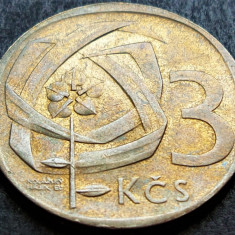 Moneda 3 COROANE - RS CEHOSLOVACIA, anul 1965 *cod 1632 D = PATINA SUPER