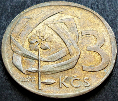 Moneda 3 COROANE - RS CEHOSLOVACIA, anul 1965 *cod 1632 D = PATINA SUPER foto