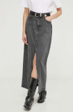 Cumpara ieftin Levi&#039;s fusta jeans culoarea gri, maxi, drept