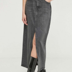 Levi's fusta jeans culoarea gri, maxi, drept