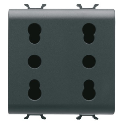 Priza standard italian dubla 2M Gewiss Chorus negru GW12208 foto