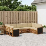 Cumpara ieftin Set de canapele de exterior 9 buc. 9-Locuri Natural si Bej