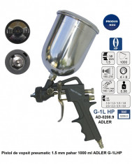 Pistol de vopsit pneumatic 1.5 mm pahar 1000 ml ADLER G-1LHP AD-0208.0 foto