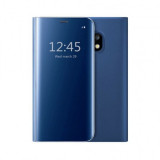 Husa Samsung, Galaxy J3 2017, J330 Clear View Flip Mirror Stand, Blue
